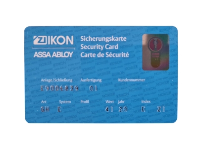 Sicherungskarte zum elektronischen Schließsystem Assa Cliq Go