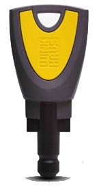 Winkhaus blueCompact Nutzerschlüssel aus Kunststoff abgebildet in Gelb