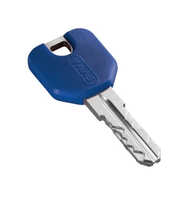 ein ICS Schlüssel mit blauer Designreide.