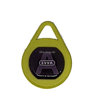 ein gelber Schlüsselanhänger für das Evva Airkey System
