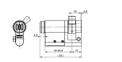 Assa CLIQ Go elektronischer Schaltzylinder N098 Maßzeichnung 2