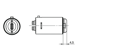 Assa CLIQ Go elektronischer Schaltzylinder NC52 Maßzeichnung für Schutzkappe