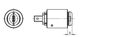 Assa CLIQ Go elektronischer Druckzylinder NC45 Maßzeichnung für Schutzkappe
