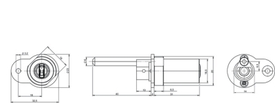 Schubladenschließzylinder NT06 für Cliq Go - technische Zeichnung- technische Zeichnung
