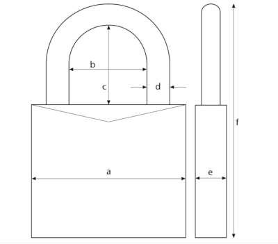 Technische Zeichnung ABUS Vorhangschloss 83/60-5 EPZ ohne Zylinder Wendeschlüssel
