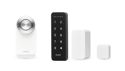 Nuki Smart Lock 3.0 Pro in Weiß + Door Sensor in Weiß + Keypad in Schwarz