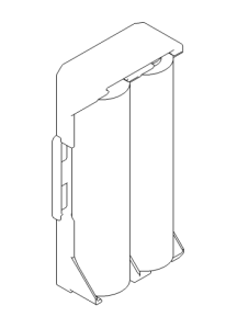 eine Zeichnung des ÜLock Battery Batteriefach, Abbildung Abweichend