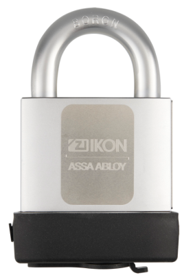 ASSA Abloy Cliq Go N319 von vorn in der Farbe Silber mit schwarzer Silikonschutzkappe