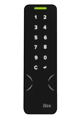 ein ISEO ARGO 1NCA Mullion Smart Keyboard Lockbus in der Farbe schwarz glänzend
