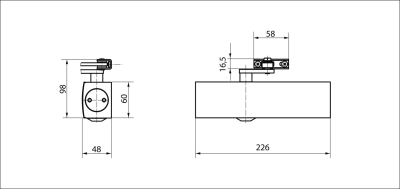 eine Technische Zeichnung für den Türschließer TS 2000