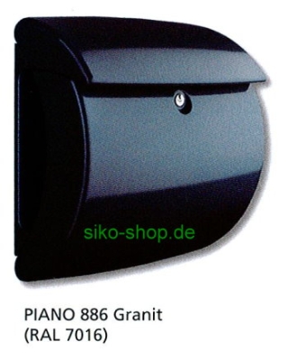 Ein granitfarbener Briefkasten aus der Burg Wächter Piano Serie
