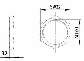 Technische Zeichnung für die Befestigungsmutter des ZS 85 Universalzylinder von Burg Wächter