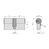 Technische Zeichnung Doppelzylinder BASI BM