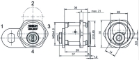 Schließhebelzylinder CLIQ Go N320 Maßzeichnung technische Zeichnung