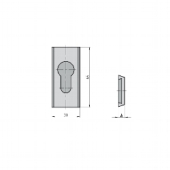 BASI | SR 450 Schutz Schieberosette 16mm dick eckig weiß für die Türstärken von 38 bis 45mm Restposten