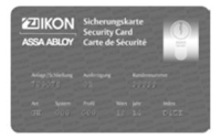 Sicherungskarte zum elektronischen Schließsystem Assa ECliq