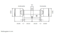 SimonsVoss | Digitaler Doppelknaufzylinder MobileKey - beidseitig freidrehend Multirast Offline