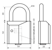Iseo Vorhangschloss für Profilzylinder mit 30mm Bügelhöhe