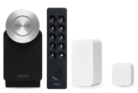 Nuki Smart Lock 4.0 Pro in Schwarz + Keypad 2.0 in Schwarz + Door Sensor in Weiß