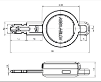 Abbildung der technischen Zeichnung vom elektronischen Schlüssel Assa Abloy N111