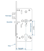 eine Technische Zeichnung des Ü-Lock Inductive Comfort für Rohrahmen