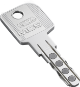 ein EVVA MCS Schlüssel in Silber