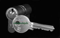 ein ISEO F3 Zylinder mit dazugehörigen Schlüssel