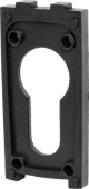 Eine schwarze Unterlage mit 2mm Materialstärke für die Klapprosette 1255
